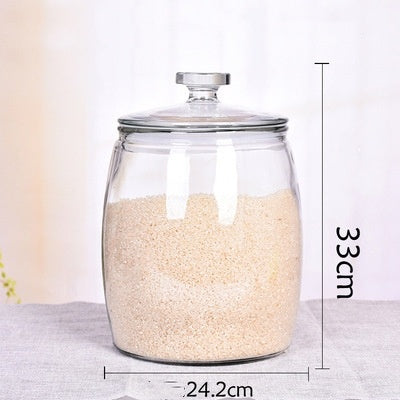 Thickened Glass Tea Jar Dry Fruit Mixed Grain Medicinal Food Storage