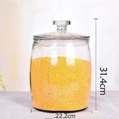 Thickened Glass Tea Jar Dry Fruit Mixed Grain Medicinal Food Storage