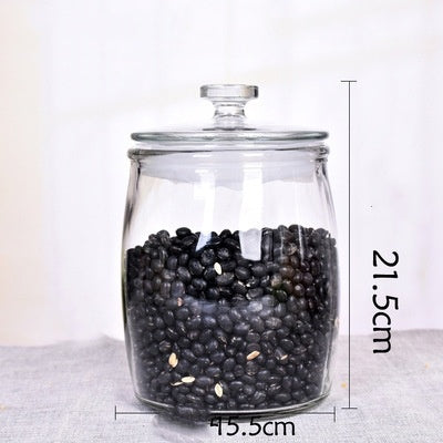 Thickened Glass Tea Jar Dry Fruit Mixed Grain Medicinal Food Storage