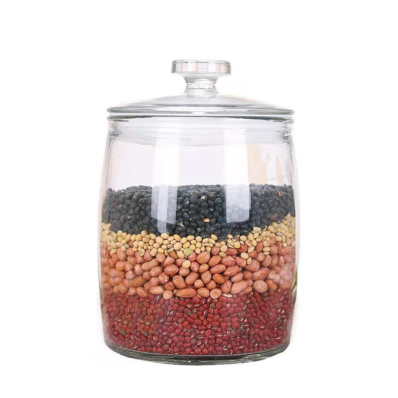 Thickened Glass Tea Jar Dry Fruit Mixed Grain Medicinal Food Storage