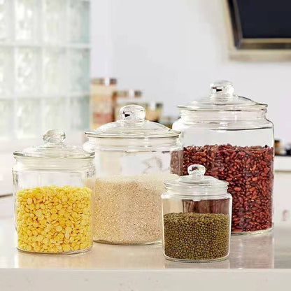 Thickened Glass Tea Jar Dry Fruit Mixed Grain Medicinal Food Storage