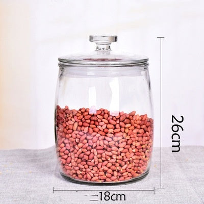 Thickened Glass Tea Jar Dry Fruit Mixed Grain Medicinal Food Storage